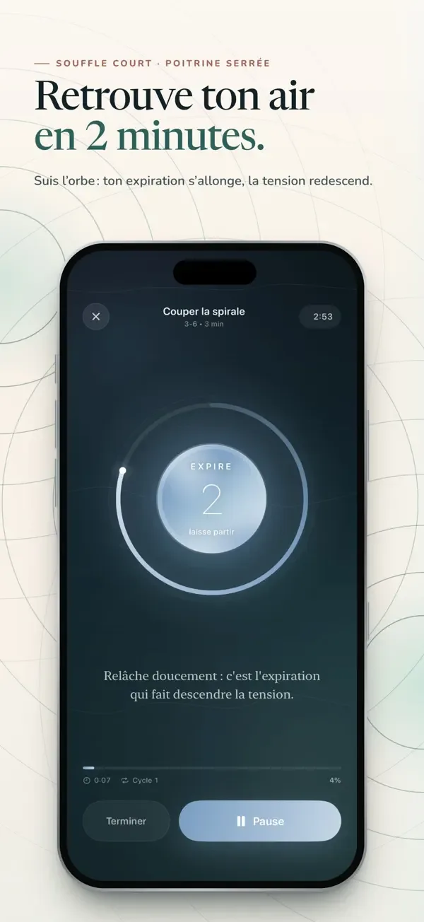 Respire breathing session screen