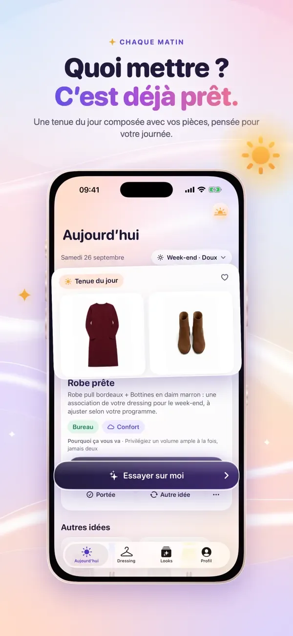 Vestly outfit of the day screen